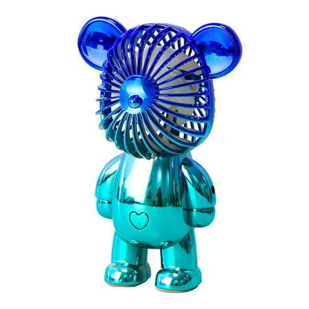 

YMH USB Fan Silent Cool Rechargeable Electroplated Cartoon Bear Mini Electric Table Handheld USB Fan for Dormitory