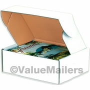 50 - 15 1/8 x 11 1/8 x 3 White Front Tab Lock Protective Shipping Mailer Box