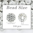 thumbnail image 2 of 0.3 in Rhinestone Beads,Polymer Clay Beads,Shiny Clay Beads,Bulk Round Diamond Beads for Jewelry Making,DIY Crafts,Bracelets,Necklaces,Earrings and Accessories,Round,Silver,Topboutique,100 Pcs，, 2 of 7