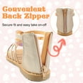 thumbnail image 3 of HOMEHOT Girls Sandals Girls Gladiator Sandals Open Toe Breathable Summer Sandals with Heel Zipper Gold Big Kid 3, 3 of 6