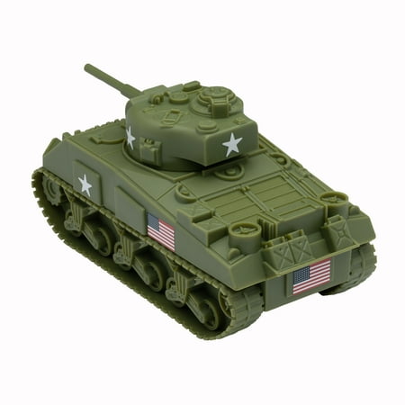 BMC WW2 Sherman M4 Tank - OD Green 1:32 Military Vehicle for Plastic Army Men
