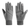 thumbnail image 2 of Dyfzdhu Women Winter Fleece Thickening Elastic Edge Cold Proof Outdoor Driving Riding Sports Non Slip Touched Screen Gloves Unisex Grey, 2 of 6