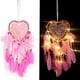 thumbnail image 3 of Luces navideñas, atrapasueños con luz LED hecha a mano a la moda con plumas, atrapasueños con forma de corazón, luz nocturna, mesita de noche para el hogar, 3 of 5