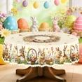 thumbnail image 3 of Round Easter Tablecloth Polyester Waterproof Stain Resistant Table Cover 152Cm for Easter Holiday Party Dining Room Kitchen, 3 of 5