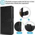 thumbnail image 2 of for iPhone 11 Wallet Case for Women Girls, PU Leather Flower Pattern, Card Slots Kickstand Wrist Strap Drop Protective TPU Back Cover with Magnetic Clasp for iPhone 11, Black, 2 of 7