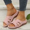 thumbnail image 2 of ShiShine Women's Cutout Strap Slide Sandals Open Toe Slip On Padded Insole Comfortable Walking Daily Shoes, 2 of 7