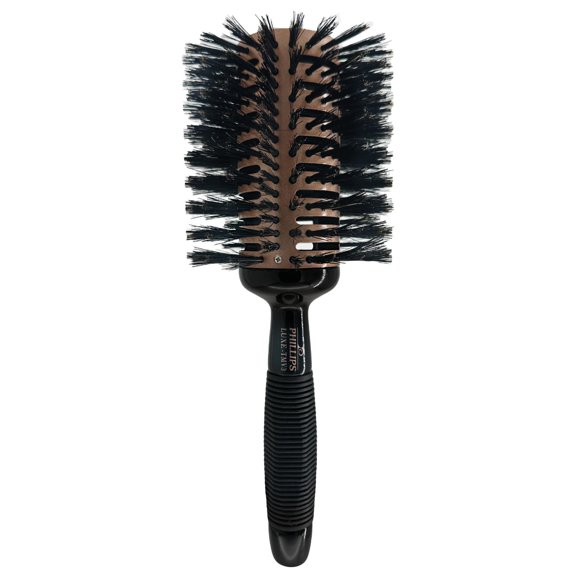 Phillips Brush Luxe Tourmaline Monster Vent 3 Cepillo de pelo profesional (barril de 4 diámetros) – Cepillo de pelo ventilado con cerdas de pelo de jabalí reforzadas con nailon, elegante color oro ros