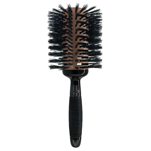 Phillips Brush Luxe Tourmaline Monster Vent 3 Cepillo de pelo profesional (barril de 4 diámetros) – Cepillo de pelo ventilado con cerdas de pelo de jabalí reforzadas con nailon, elegante color oro ros