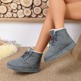 thumbnail image 4 of EKVAHL Women's Lace‑Up Winter Ankle Booties, Faux Fur Lined Faux Suede Boots, Warm Platform Walking Boots For Cold Weather Outdoor Wear Gray, 4 of 5