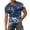 Navy, variant on Men's Fashion Printed V-Neck Short Sleeve T-Shirt – Hawaiian Mixed Color Effect Print for Stylish Summer Casual Wear,White,L