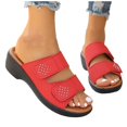 thumbnail image 2 of Hoshose Summer New Womens Slide Sandals Solid Color Hook&Loop Non Slip Casual Dressy Beach Sandals Breathable, 2 of 5