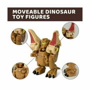 4pc 2 in 1 Dinosaur Robot Transforming Toy Dino Tansformer Robot w Movable Limbs
