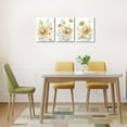 thumbnail image 2 of Flowers Canvas Wall Art Sunflower Canvas Pictures Abstract Watercolor Landscape Painting Rustic Yellow Botanical Artwork Prints for Living Room Bedroom Home Office Decor Framed 12" x 16"x 3 Pieces, 2 of 6