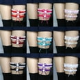 thumbnail image 2 of XmhyTop-A Bridal Leg Ring Garter Belt Set Red Adjustable 33-60cm Leg Circumference Lace & Ribbon Garter Set 1PC, 2 of 2