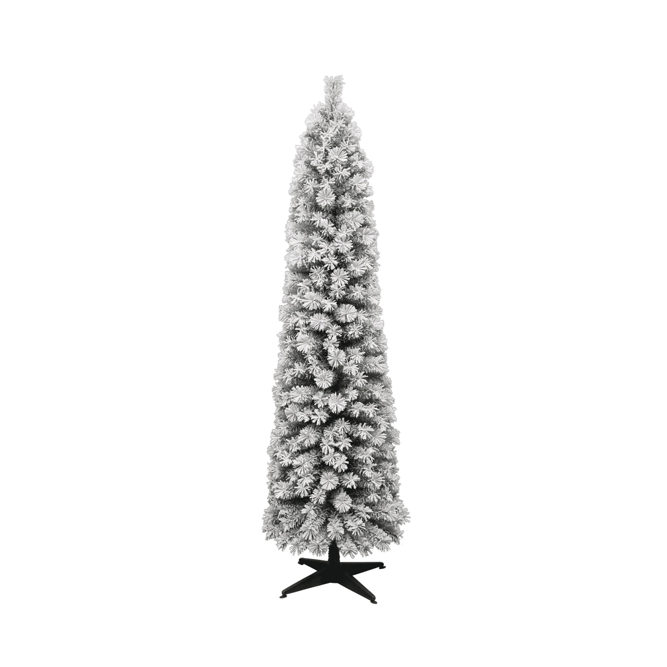 7' Pre-Lit Colorado Snow-Flocked Green Artificial Christmas Tree with 190 Warm White Micro LED Lights and Stand, by Holiday Time