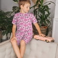 thumbnail image 4 of Balery Cool Flamingos Conjunto de Pijama Infantil de Manga Corta con Estampado – Ropa de Dormir de Algodón Suave-Large, 4 of 6