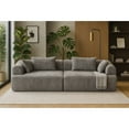 thumbnail image 3 of Modern Sofas Full-Foam Modular Sofa, 96" Bouclé 2-Piece Sectional with Rounded Arms, Cloud-Like Comfort, Compressed Packing:33015-GR,Fabric Sofas, 3 of 16