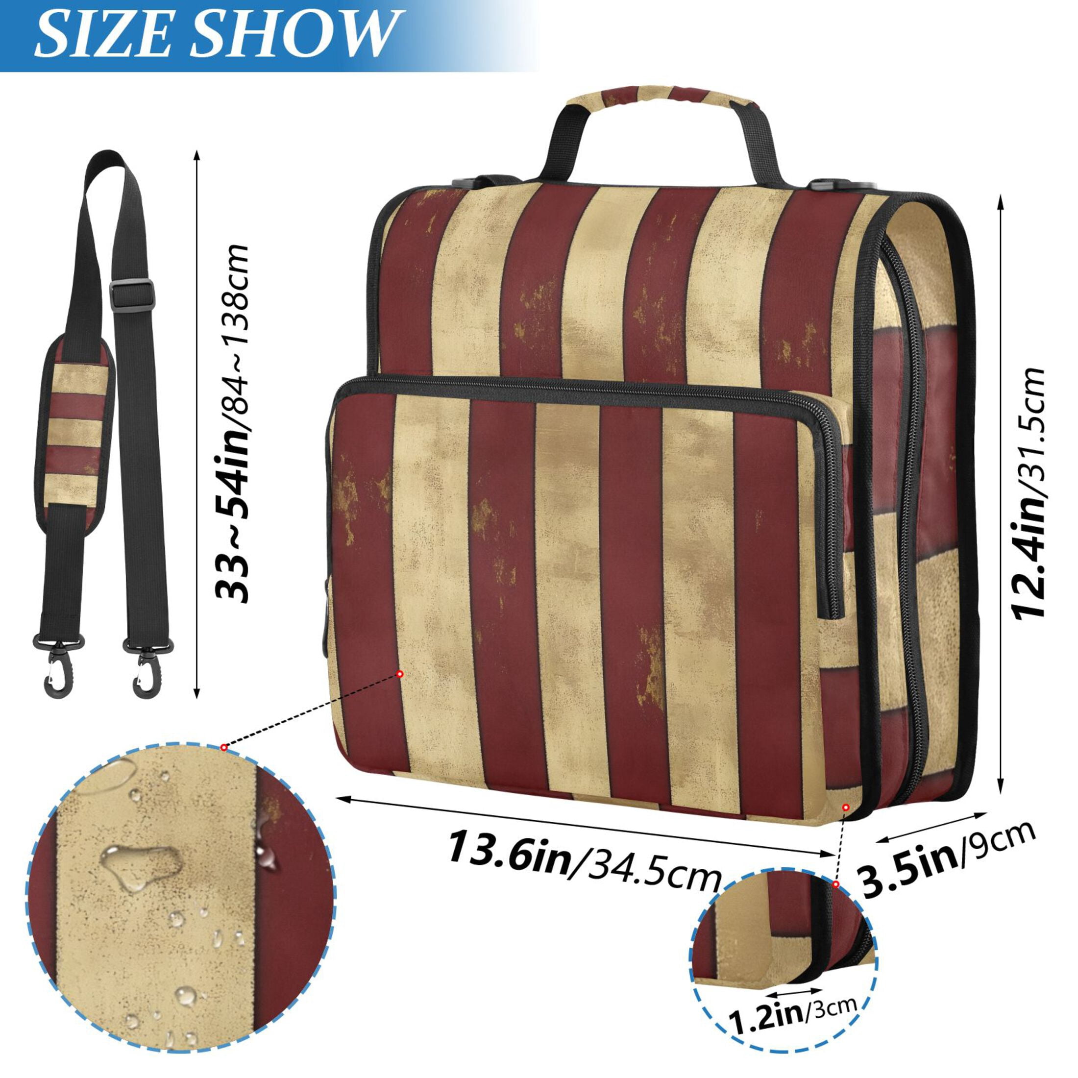 ALAZA Zipper Binder Retro Stripes 3 Ring Trapper Keeper File Folder Organizer Bag