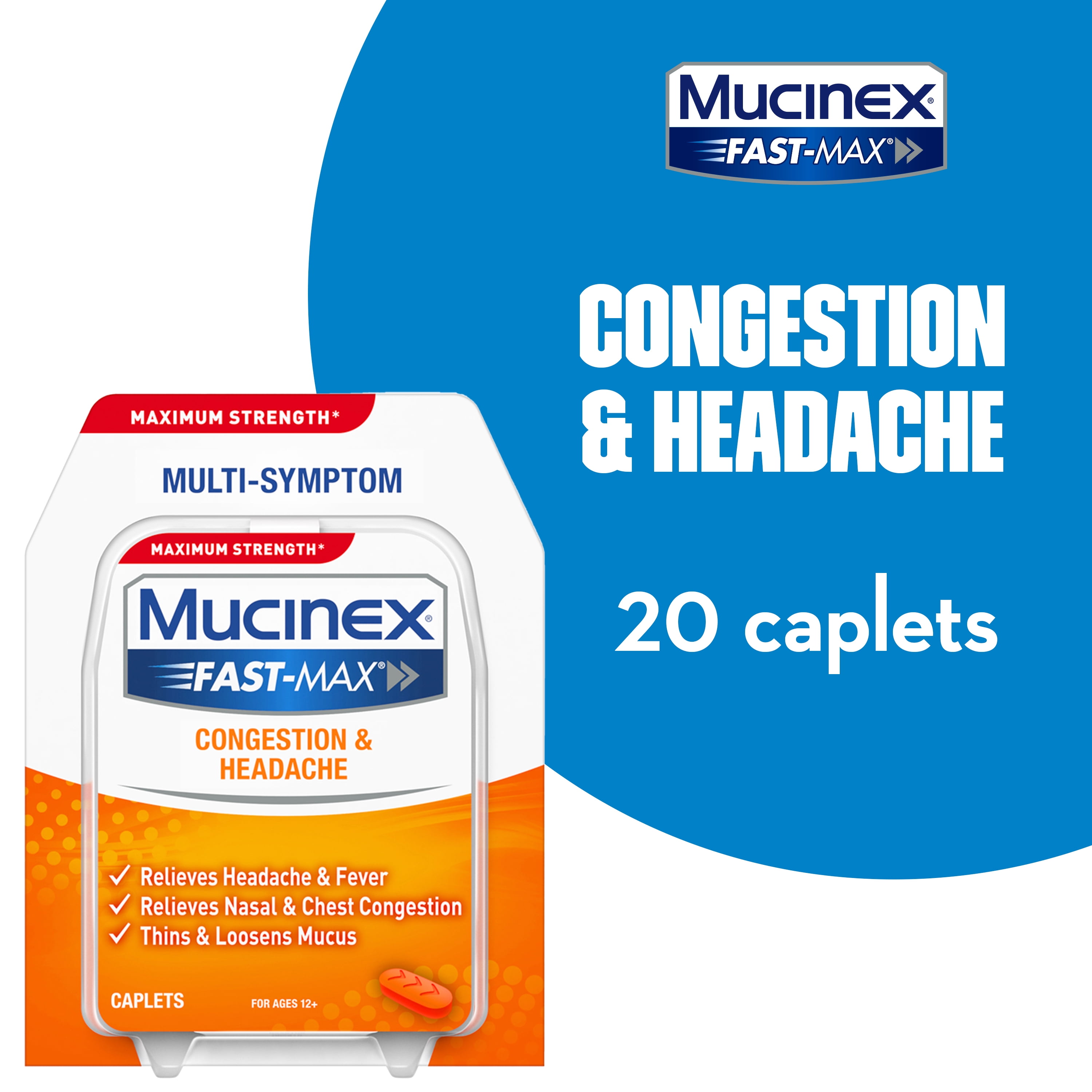 Mucinex FastMax Maximum Strength Congestion & Headache, MultiSymptom