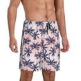 thumbnail image 2 of Wukai Tropics Palm Trees Men’s Short Pajama Pants With Pockets Soft Sleep Pj Shorts for Men-Small, 2 of 6