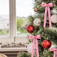 thumbnail image 7 of Christmas Bows For Gift Wrapping, 8.66 Inch Pink Pre-Tied Ribbon Bows, Holiday Wreath Gift Party Decorations 12 Pcs, 7 of 7