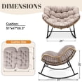 thumbnail image 4 of SDJPOI Outdoor Patio Rocking Chair Cushion, Waterproof & Fade Resistant Tufted Egg Chair Cushion with 6 Straps, Wicker Papasan Chair Cushion for Indoor & Outdoor, 4 of 8