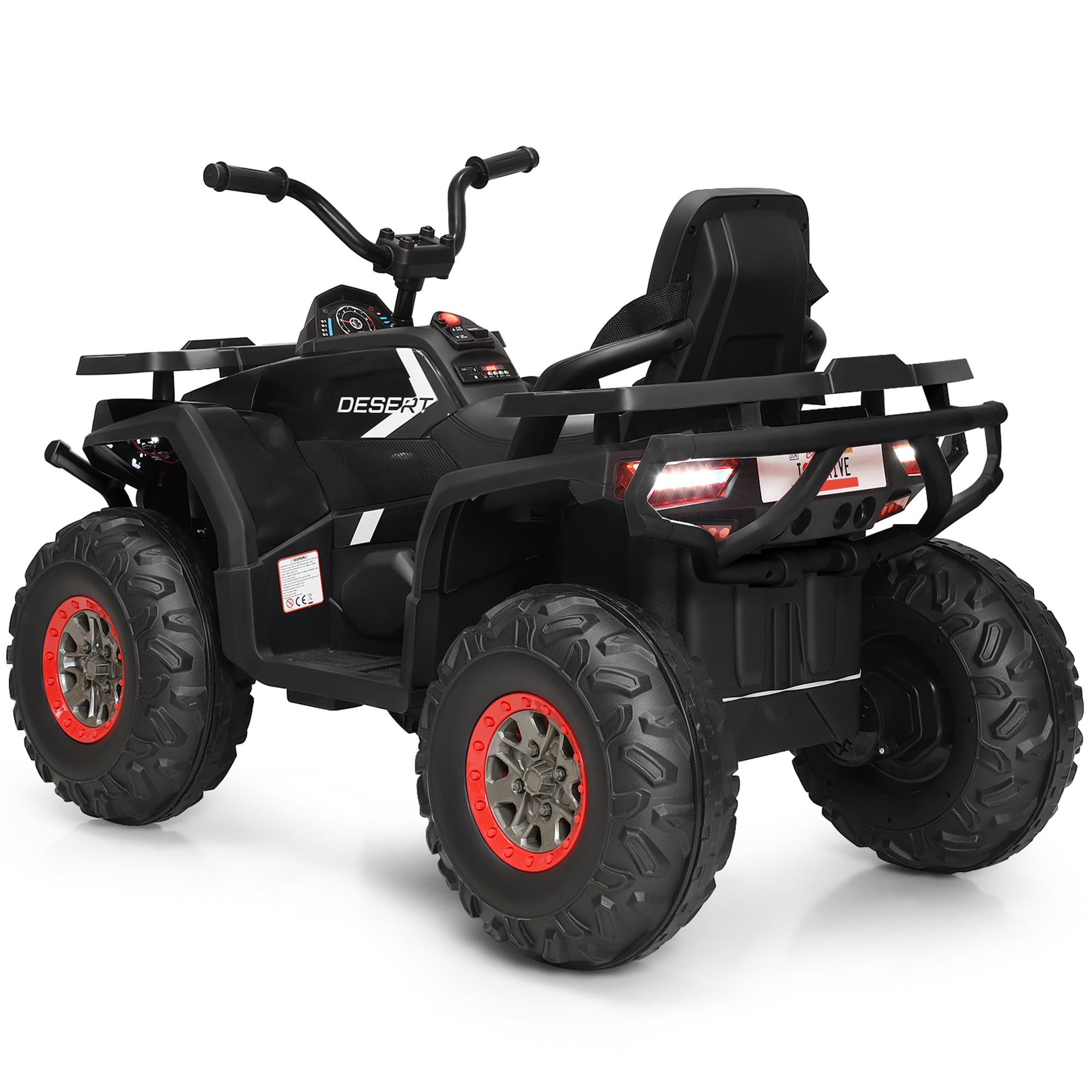 Gymax 12V Electric Kids Ride On Car ATV 4-Wheeler Quad w/ LED Light Black
