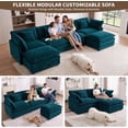 thumbnail image 4 of QuzyAor 76.7" L-Shaped Chenille Sectional Sofa with Ottoman, Modern Deep Seat Modular Couch for Living Room, Apartment, 4 of 8