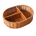 thumbnail image 1 of Food Serving Basket, Divided Basket Organizer, Multifunctional Handwoven Storage Oval, 1 of 9
