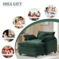 thumbnail image 2 of Oversized Armchair, Gexpusm Wide Modern Chairs for Living Room & Bedroom Modern Lounge Chair, Upholstered Reading Chair, Comfy Living Room Chair, Green, 2 of 6