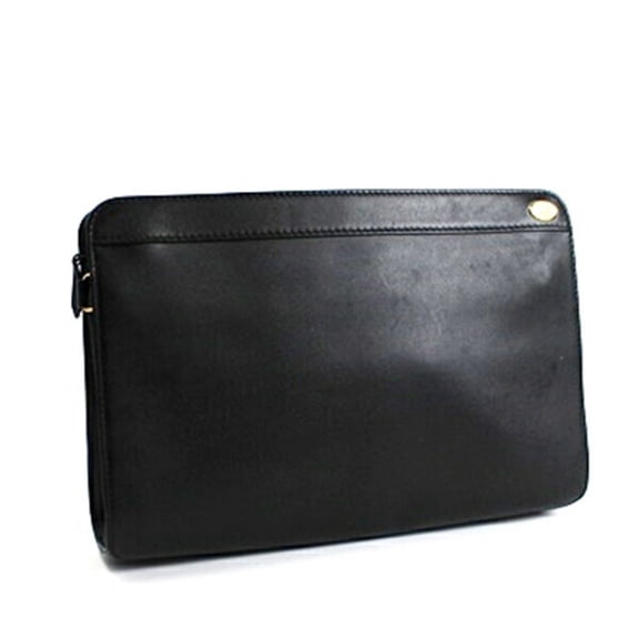 Pre-Owned Dunhill Second Bag Clutch Leather Black dunhill Men's (Good)