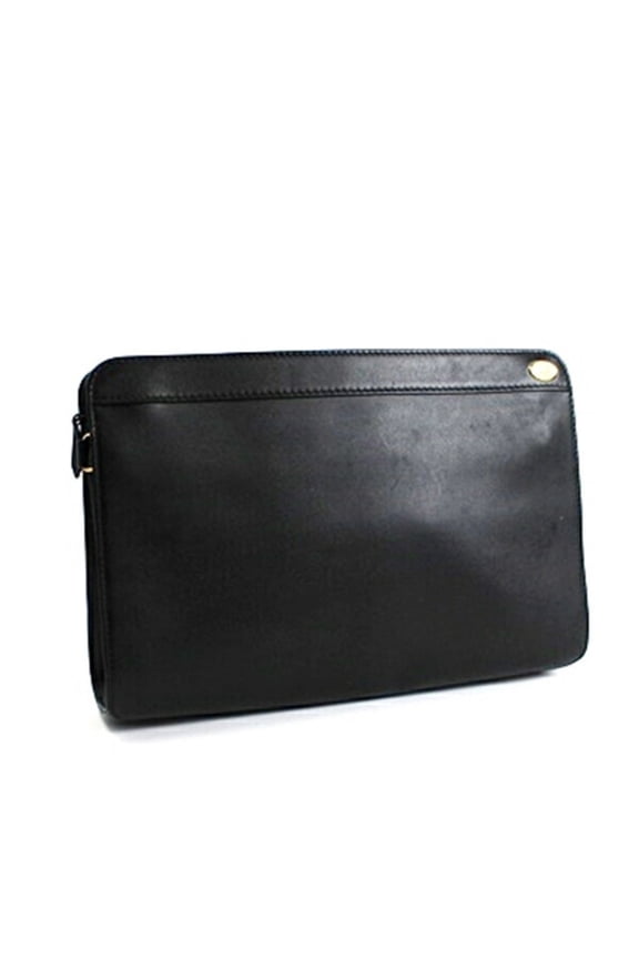 Pre-Owned Dunhill Second Bag Clutch Leather Black dunhill Men's (Good)