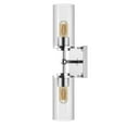 thumbnail image 6 of SAFAVIEH Lolita 2-Light LED Chrome Iron Wall Sconce with Clear Shade, 6 of 8