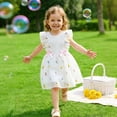thumbnail image 2 of MEZZALL Girls Summer Dress With Flutter Sleeves And Skirt Breathable Party Dress For Toddler And Kids O-Neck Lovely Dresses, 2 of 5