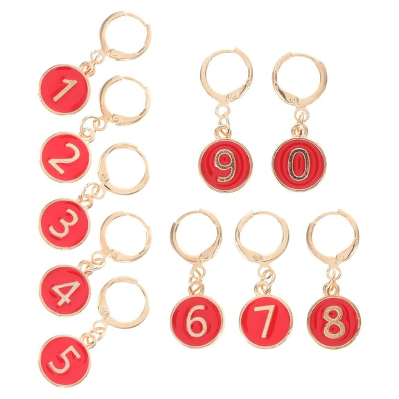 Sky-blue Knitting Row Counter with Numbered Markers for Tracking 1 Set Alloy Small