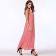 thumbnail image 3 of Vestido de mujer, cuello en V, sin mangas, suelto, maxi, largo, playa, bohemio, vintage, vestido Irfora Rosa XL, 3 of 7