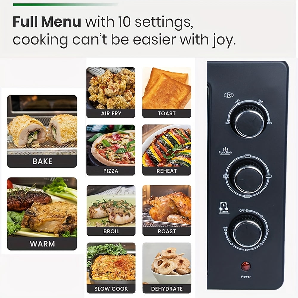 3-in-1 Digital Air Fry, Large Toaster Oven, Kitchen Countertop Convection Oven Cooker
