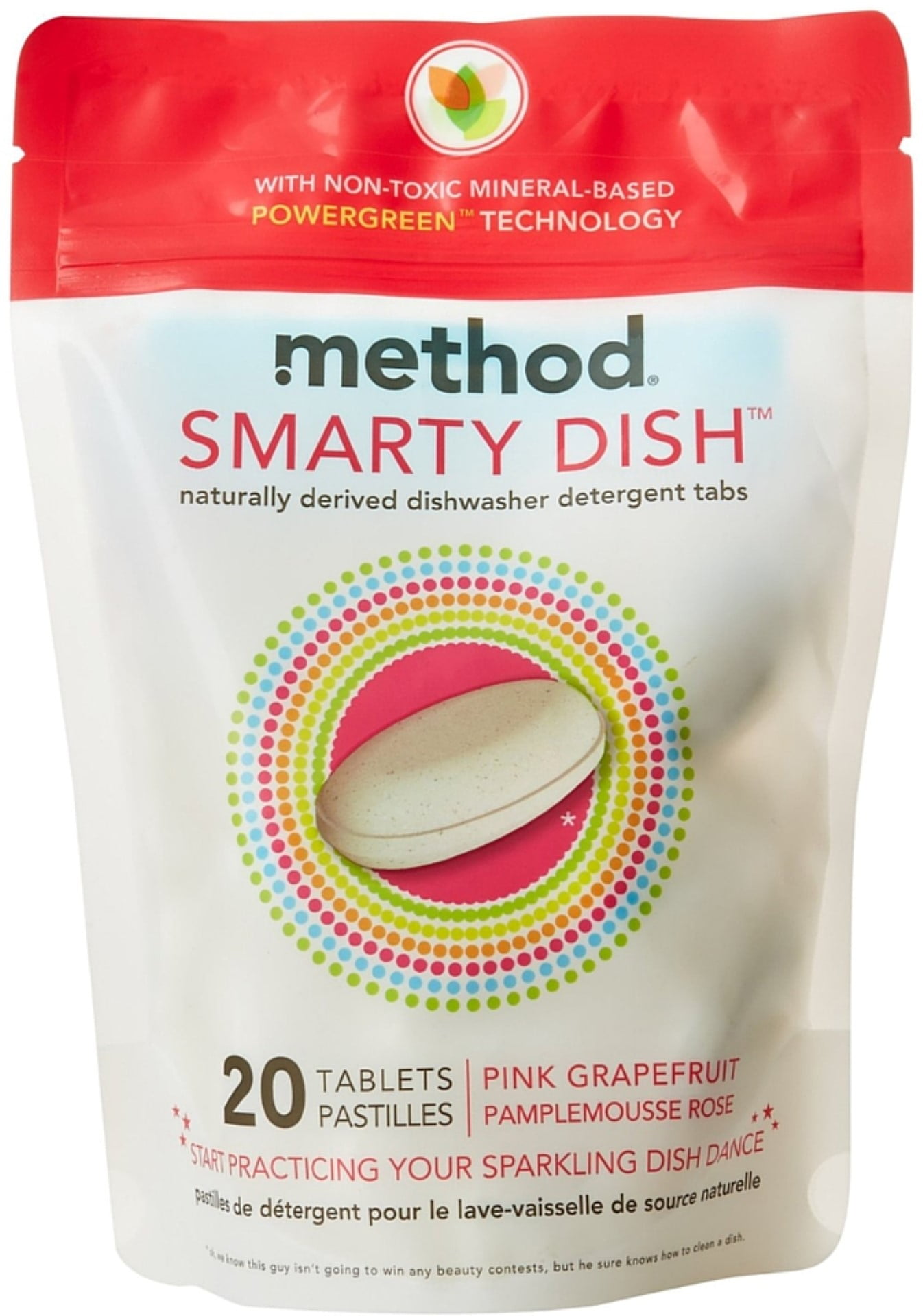 Method Smarty Dish Dishwasher Detergent Tabs, Pink Grapefruit 20 Each