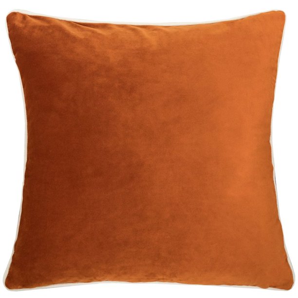 Homey Cozy Skylar 20" Square Velvet Decorative Throw Pillow in Spice