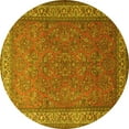 thumbnail image 1 of Ahgly Company Machine Washable Indoor Round Persian Yellow Traditional Area Rugs, 6' Round, 1 of 4