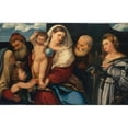 thumbnail image 3 of Bonifacio Veronese 18x13 Black Modern Framed Museum Art Print Titled - Madonna and Child with Saints, 3 of 5