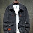 thumbnail image 3 of Chaqueta vaquera gris para hombre, con botones, azul, para otoño, precio económico, estética elegante, Joker, original, Corea, estilo rock bajo, 3 of 5