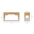 thumbnail image 4 of JTH LUXE Dauphin 55" 3-Drawer Wood Executive Desk Natural Brown Rubber Wood & Veneer, 4 of 10