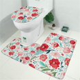 thumbnail image 2 of Pioneer Flower Floral Print Pattern Bathroom Rugs Sets 3 Piece,Toilet Cover Set,Absorbent Non Slip Bathroom Mats Sets with U-Shaped Contour Rug Toilet Rug Set, 2 of 5