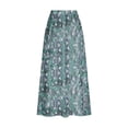 thumbnail image 5 of WXLWZYWL Women's Linen Maxi Skirt with Pockets - Floral Print Casual Elastic Waistband Flared Long Skirt 2024 Fall Fashion, 5 of 5