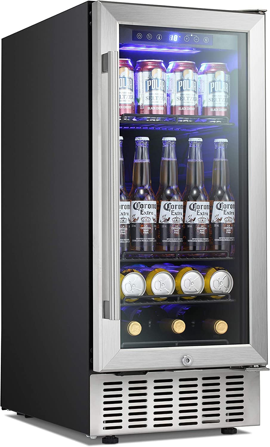 FREE VILLAGE 15 Inch Beverage Refrigerator Builtin Wine Cooler Mini