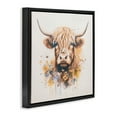 thumbnail image 4 of Stupell Industries Fancy Florals Highland Cow Animals Painting Black Floater Framed Canvas Art Print Wall Art, 18 x 18, 4 of 10