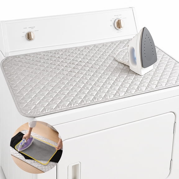 Topsome Magnetic Ironing Mat for Tabletop, 18" x 33" Portable Heat Resistant Ironing Blanket, Ironing Board Alternative Cover for Washer Dryer, Countertop & Bed, Foldable Iron Anywhere Mat