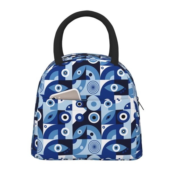 Balery Evil Eye Bolsa de Almuerzo para Mujeres, Caja de Almuerzo, Bolsa de Almuerzo Pequeña Impermeable, Tote de Almuerzo Reutilizable con Gran Capacidad