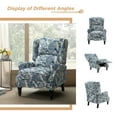 thumbnail image 4 of Vintage Floral Wingback Manual Push Back Recliner Chair for Living Room Home Theater GREENGUARD Certified Blue, 4 of 9